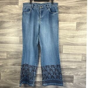 Spiegel Embroidered High Rise Denim Jeans 16